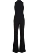 Nicole Miller Flared Jumpsuit, Women's, Size: 6, Black, Polyester/viscose/cotton/spandex/elastane