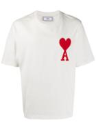 Ami Paris Tee With Big Ami Coeur Patch - White