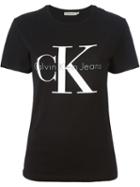 Calvin Klein Jeans Logo Print T-shirt, Women's, Size: Large, Black, Cotton