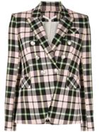 Veronica Beard Checked Double Breasted Jacket - Black