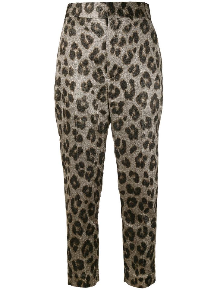 Haider Ackermann - Leopard Print Tapered Trousers - Women - Silk/polyester/spandex/elastane - 36, Nude/neutrals, Silk/polyester/spandex/elastane