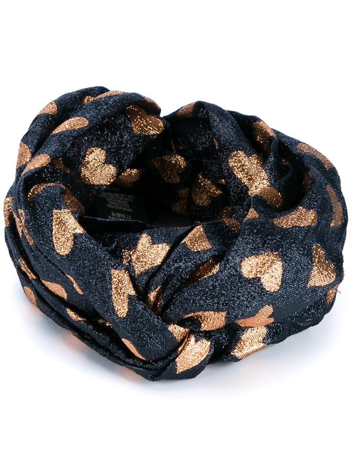Gucci Heart Turban, Women's, Blue, Silk/metallic Fibre/polyamide