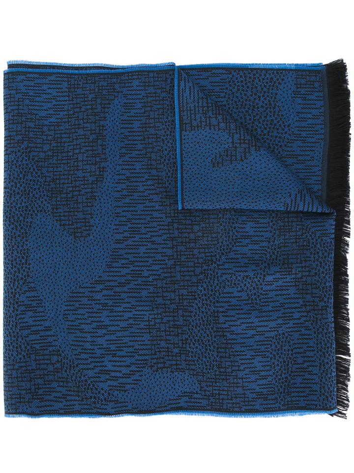 Furla - Printed Scarf - Unisex - Wool - One Size, Blue, Wool