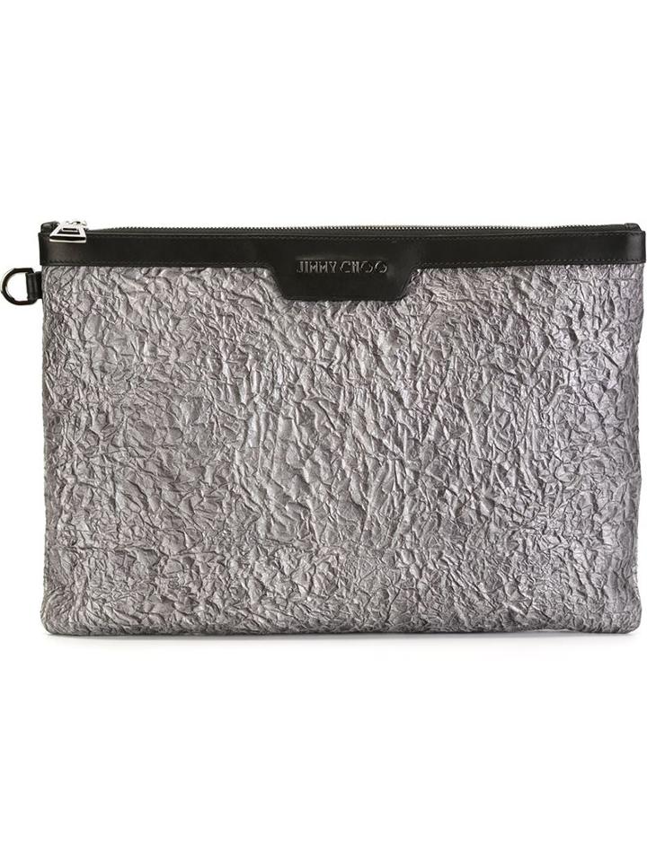 Jimmy Choo Derek Clutch, Men's, Grey, Calf Leather