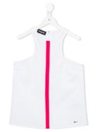 Dsquared2 Kids Pleated Stripe Racerback Tank Top, Girl's, Size: 14 Yrs, White