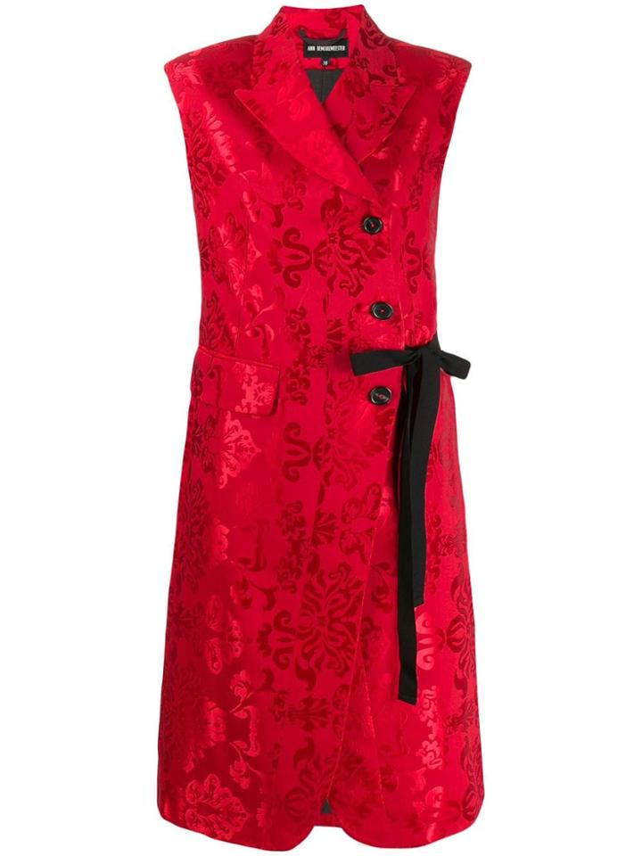 Ann Demeulemeester Jacquard Midi Waistcoat - Red