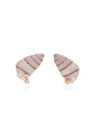 Bibi Van Der Velden 18k Man In Shell Gold And Sapphire Earrings - Pink