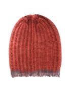 Avant Toi Cable Knit Beanie - Red