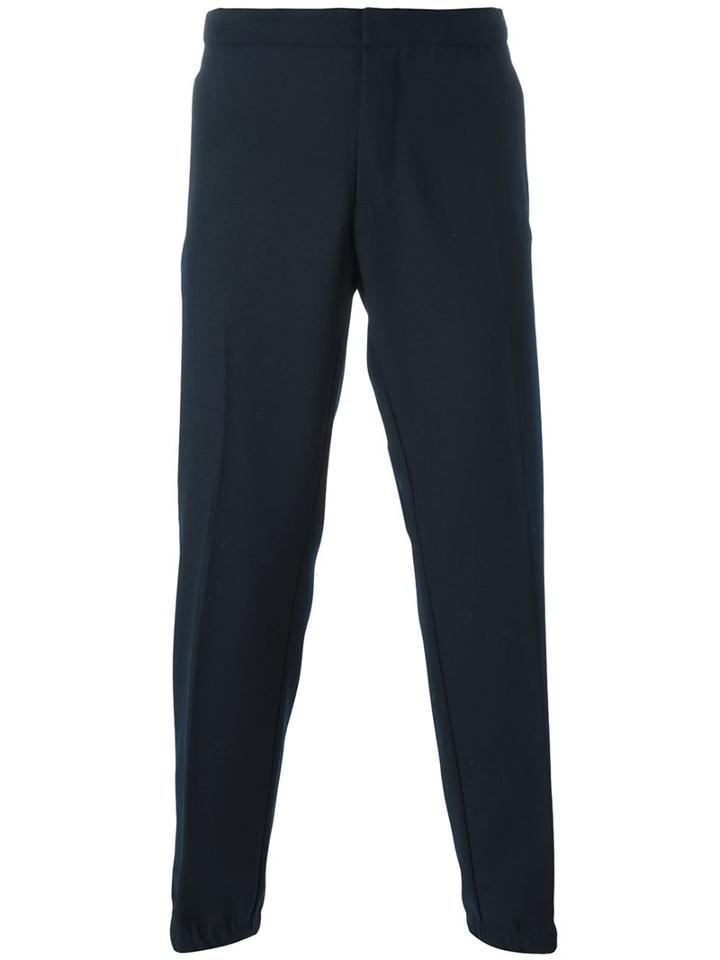 Emporio Armani Tapered Trousers, Men's, Size: 46, Blue, Polyester/wool