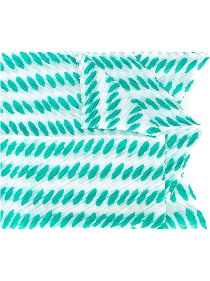 Pleats Please By Issey Miyake Oval Dots Pattern Scarf - White