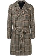 Tagliatore Double Breasted Houndstooth Coat - Brown