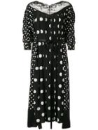 Marc Jacobs Lace-trim Polka Dots Dress - Black