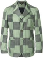 Comme Des Garçons Pre-owned Checkboard Buttoned Jacket - Green