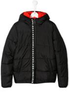 Dkny Kids Teen Logo Trim Padded Jacket - Black