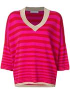 Giada Benincasa Cashmere Metallic Trim Sweater - Pink & Purple