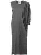 Lost & Found Rooms Asymmetric-sleeve Flared Dress - Grey