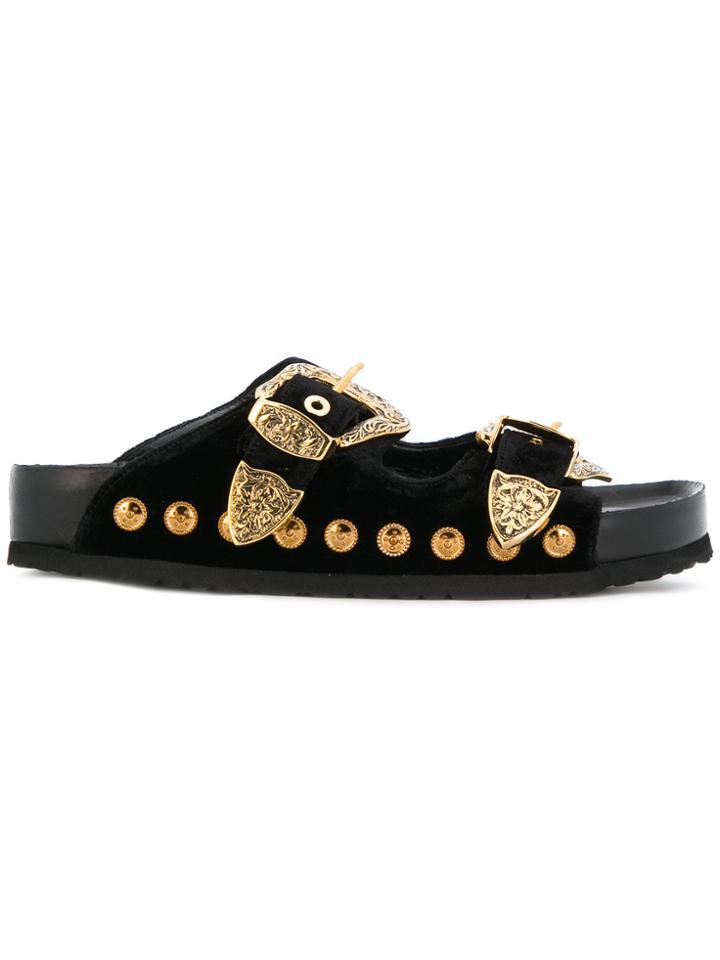 Fausto Puglisi Strap Detail Sandals - Black