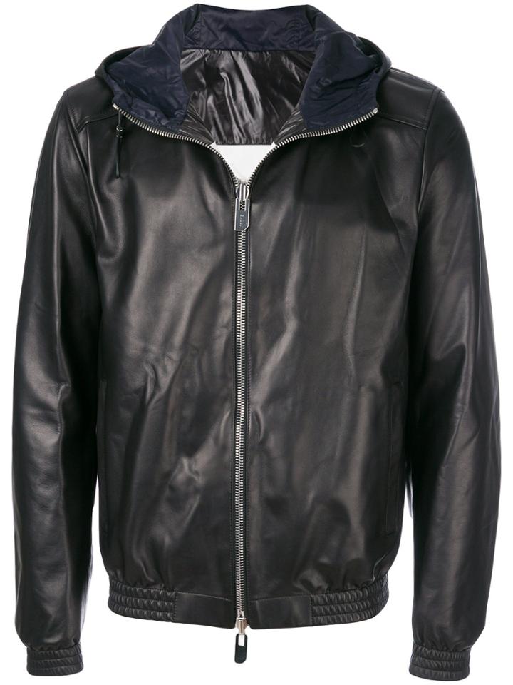 Bally Hooded Reversible Bomber Jacket - Black