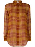 Hermès Vintage Plaid Silk Shirt - Yellow