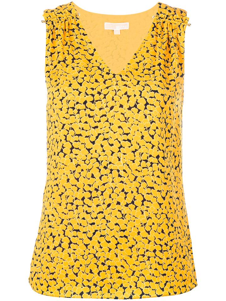 Michael Michael Kors - Floral Print Top - Women - Silk/polyester - S, White, Silk/polyester