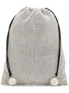 Ca & Lou Embellished Drawstring Clutch - Silver