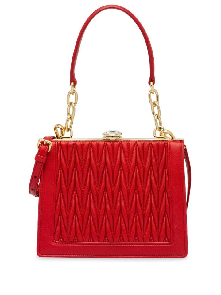 Miu Miu Solitaire Matelassé Tote Bag - Red