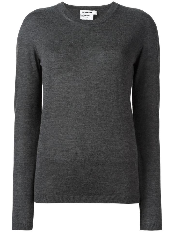 Jil Sander Crew Neck Jumper, Women's, Size: 36, Grey, Silk/cashmere