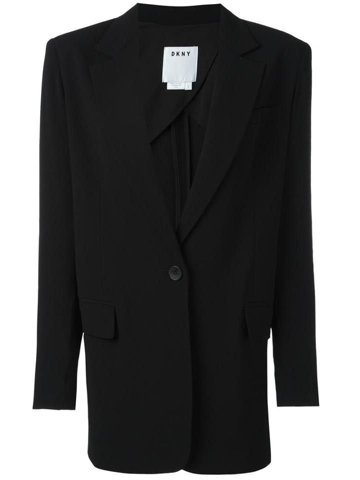 Dkny Oversized Blazer, Women's, Size: 4, Black, Polyester/triacetate