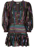 Attico Metallic Stripe Dress - Black