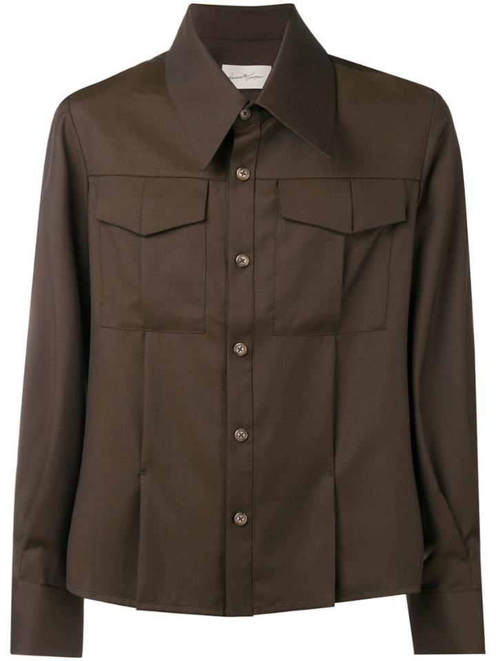 Ne. Sense Oversized Collar Shirt - Brown