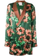 Palm Angels Floral Print Blazer, Men's, Size: Medium, Green, Silk