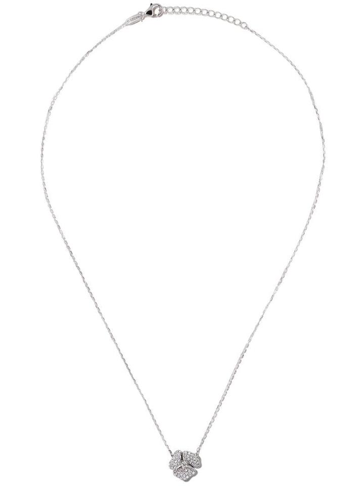 As29 18kt White Gold Roselia Flower Medium Diamond Necklace - Silver