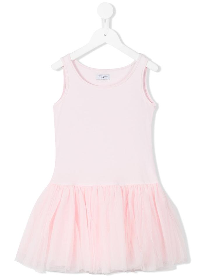 Monnalisa - Tulle Skirt Dress - Kids - Cotton/polyamide/spandex/elastane - 10 Yrs, Pink/purple