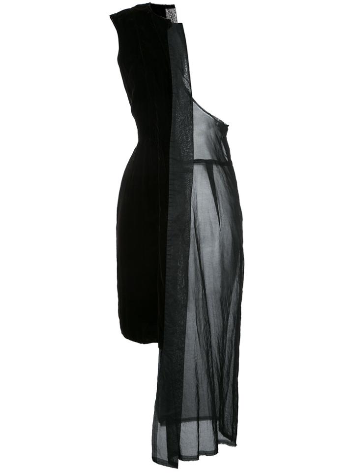 Comme Des Garçons Vintage Velvet One-shoulder Dress - Black