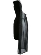 Comme Des Garçons Vintage Velvet One-shoulder Dress - Black