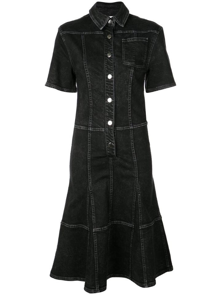 Proenza Schouler Pswl Washed Button Front Dress - Washed Black