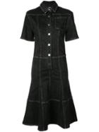 Proenza Schouler Pswl Washed Button Front Dress - Washed Black