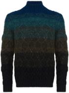 Missoni Gradient Knit Roll Neck Sweater - Blue