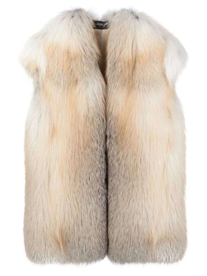 Derek Lam Sleeveless Jacket, Women's, Size: 40, Nude/neutrals, Fox Fur