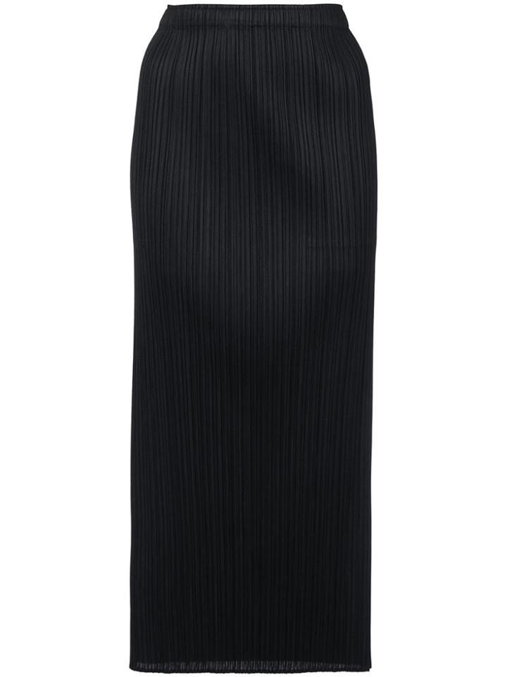 Pleats Please By Issey Miyake Rib Pleat Midi Skirt - Black