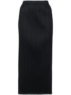 Pleats Please By Issey Miyake Rib Pleat Midi Skirt - Black
