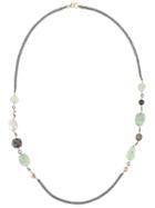 Gemco Diamond, Pearl And Stone Beaded Long Necklace, Women's, Metallic