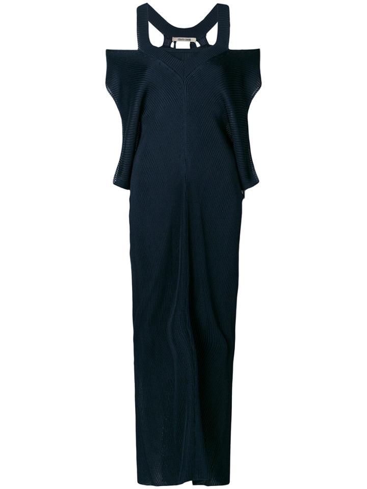 Roberto Cavalli Cold Shoulder Maxi Dress - Blue