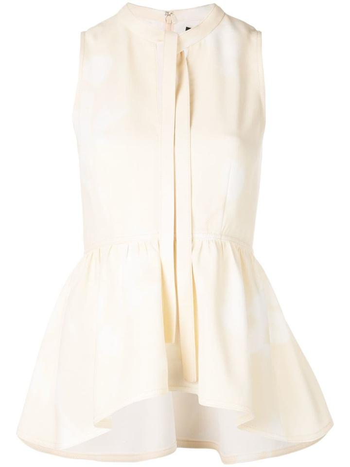 Proenza Schouler Tulip Print Peplum Top - Yellow