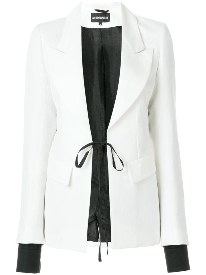 Ann Demeulemeester Contrast Cuff Blazer - White