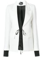 Ann Demeulemeester Contrast Cuff Blazer - White