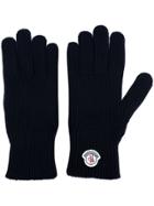 Moncler Logo Plaque Gloves - Blue