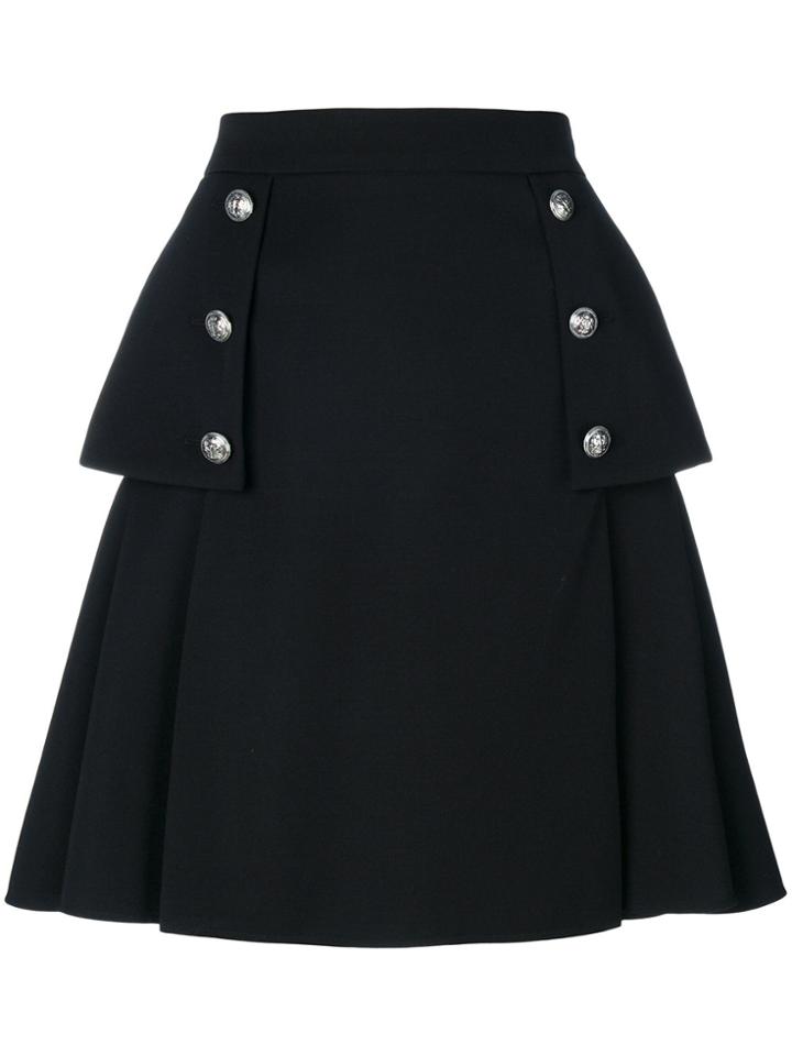 Alexander Mcqueen Buttoned A-line Skirt - Black