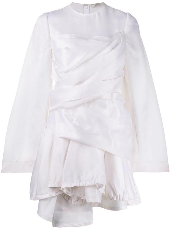 Nina Ricci Draped Asymmetric Hem Dress - White
