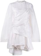 Nina Ricci Draped Asymmetric Hem Dress - White